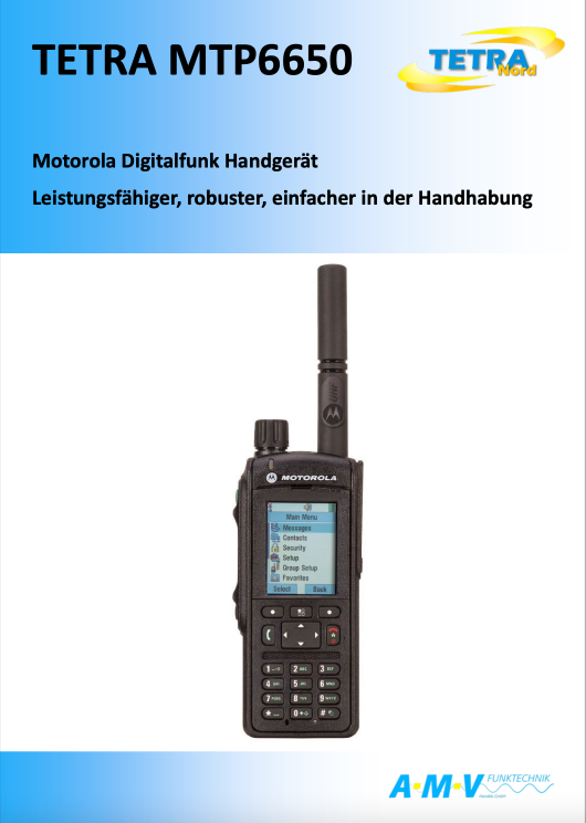 Prospekt-TETRA MTP6650 Motorola Digitalfunk Handgerät